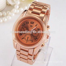 Hot sale gold plated 3 small dial fancy wrist watch